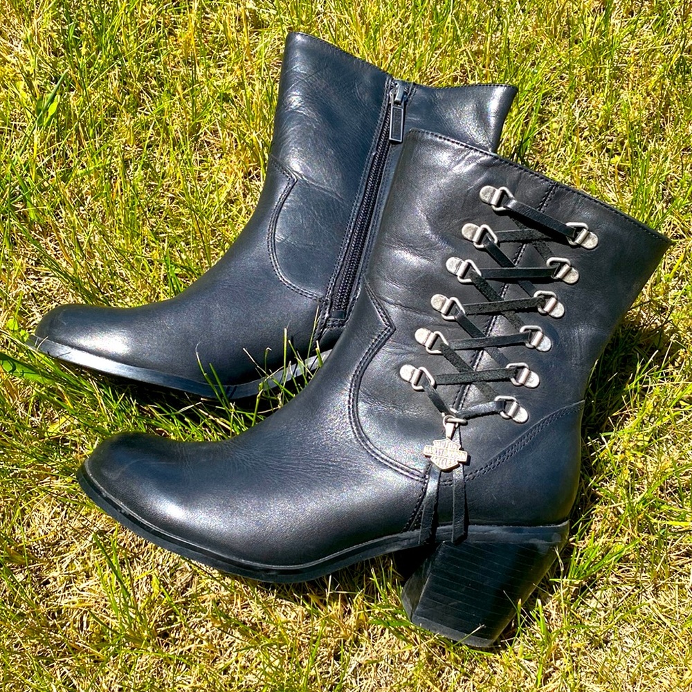 Black Harley Davidson Motorcycles Boots Size 6